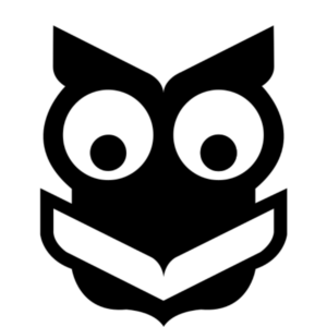 Owl reading a book