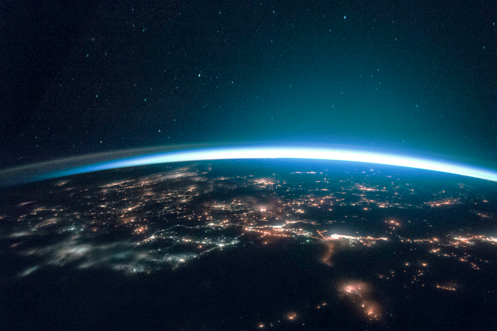 a view of a city from space